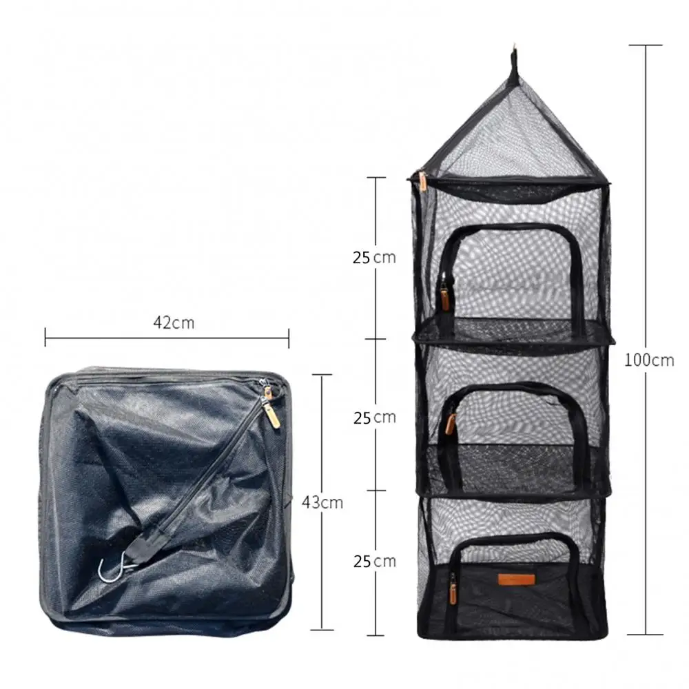 

Outdoor Camping Folding Square Drying Net 4-layer Tableware Fish Dried Basket