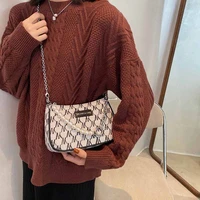 fashion womens bags 2021 autumn new knitted female underarm shoulder bag lattice trend ladies street messenger canvas bag bolso