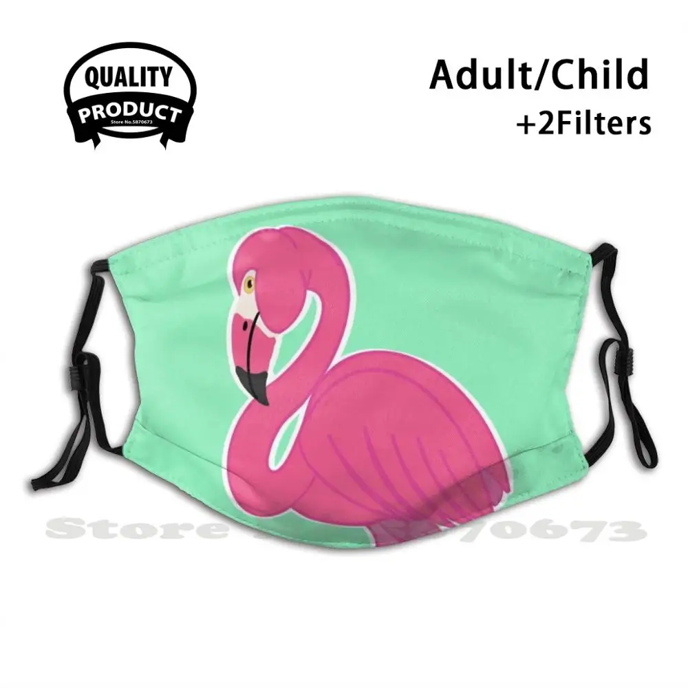 Забавная крутая Тканевая маска с изображением Карибского фламинго, фламинго, птицы, фламинго, фламинго, Коралловая карета, фламинго, америк...