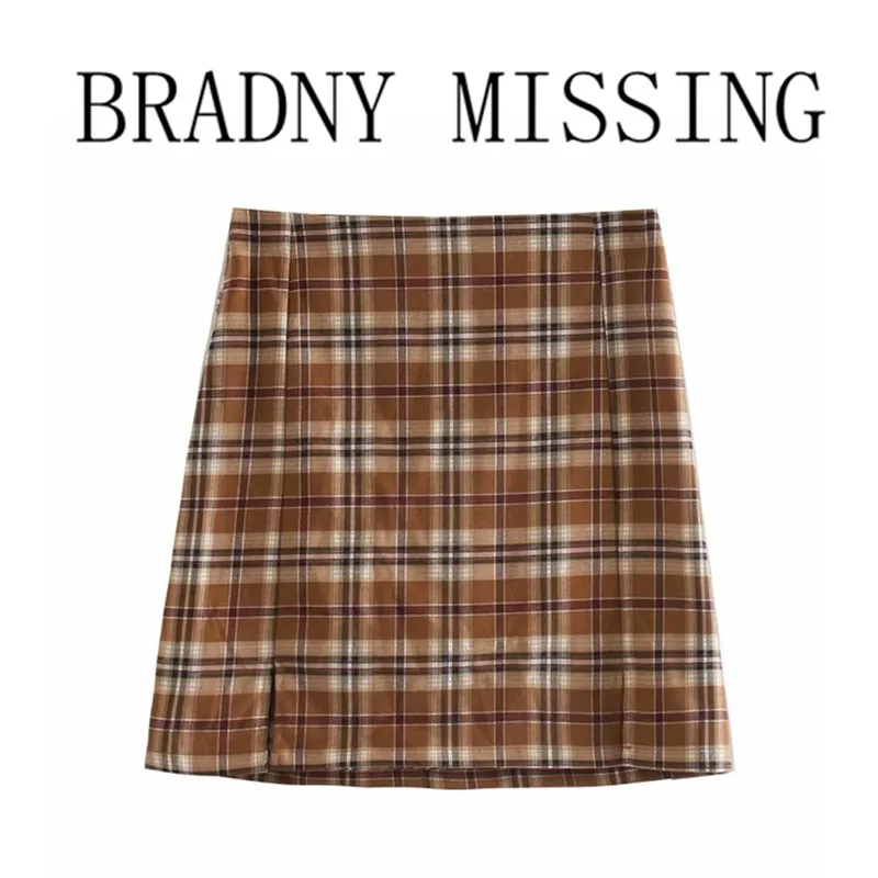 

Sweet Women High Waist A-line Skirt 2021 Summer Fashion Ladies England Style Vintage Skirt Female Slim Plaid Mini Skirt