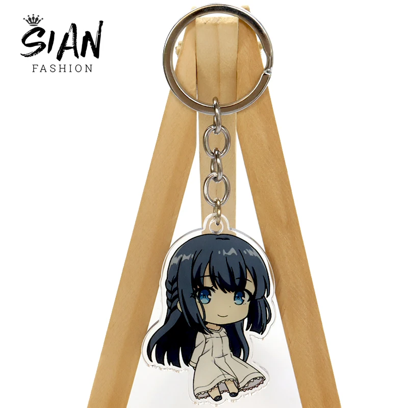 

SAIN Anime Rascal Does Not Dream of Bunny Girl keychain Senpai Sakurajima Mai Acrylic Women Acrylic Key Ring Cartoon Accessories