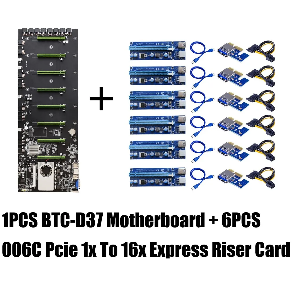 

BTC Miner Motherboard CPU Set 8 Video Card Slot DDR3 Memory Integrated VGA Interface Low Power Consumption for bitcoin