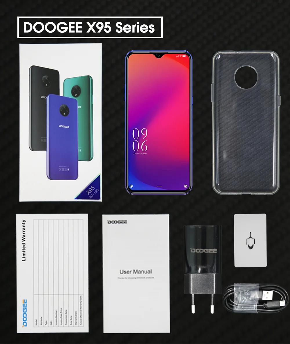 DOOGEE X95 4G LTE Android 10 мобильного телефона 13MP тройной Камера 2 Гб Оперативная память 16