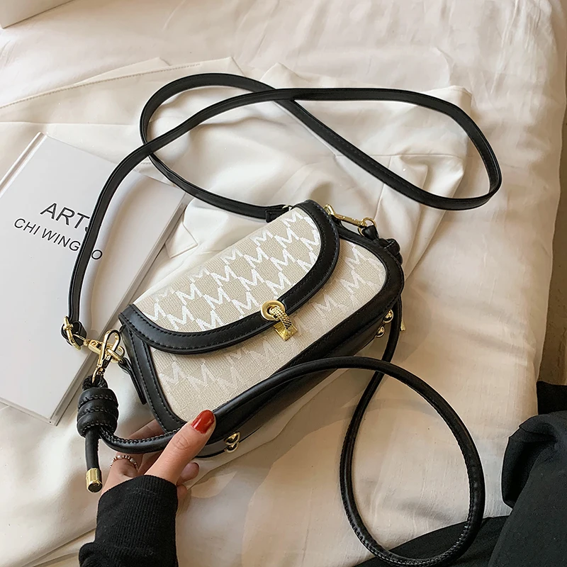 

Новинка 2021, модные контрастные цветные сумки на плечо, Женская дорожная сумка через плечо, маленькие плетеные сумки через плечо из искусств...