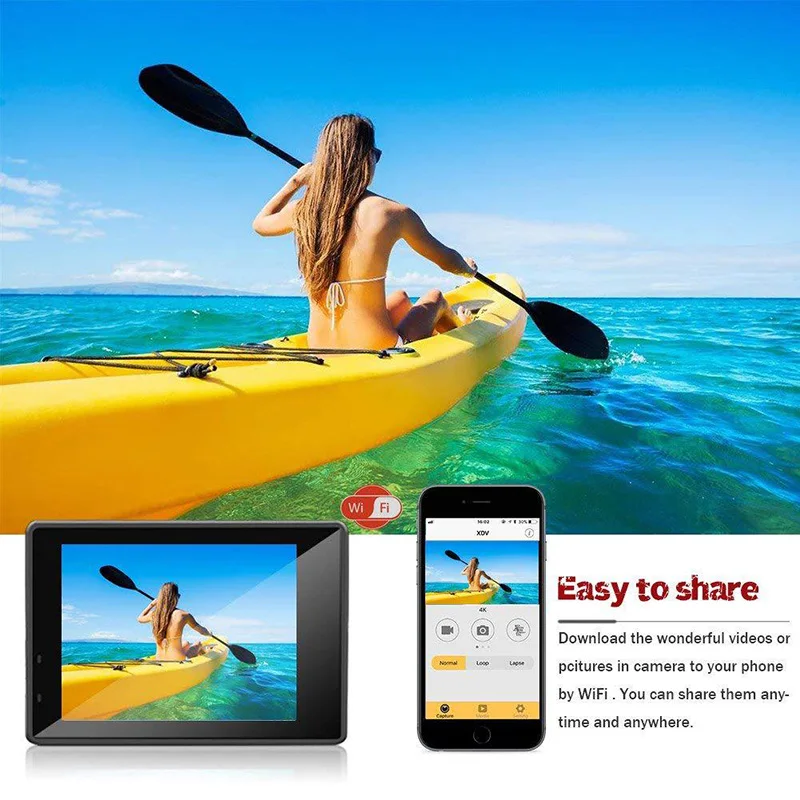 Беспроводная Wi Fi камера HD 4K водонепроницаемый широкоугольный экран 2 0 дюйма для