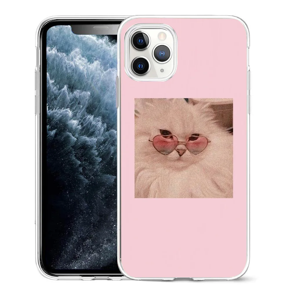 

Aesthetic art cute cat and dog soft TPU phone cover case for iPhone 11Pro Max Xr XS SE2020 5S 6 7 8Plus X10 clear silicone Shell