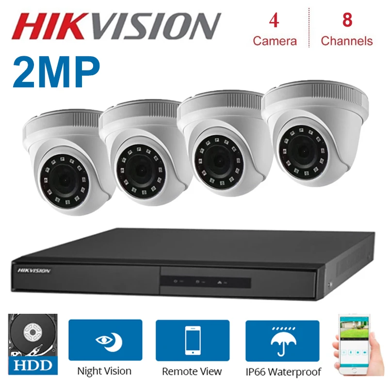 Фото Камера видеонаблюдения Hikvision HD 8 каналов 1080P 2 МП 4 в 1 | Безопасность и защита