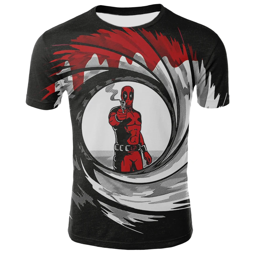 

2020 new American anime Deadpool 3D printing T-shirt plus size men's and women's casual men's shirts fun casual T-shirts cool
