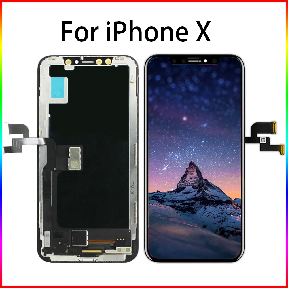 Абсолютно новый экран Pantalla Замена для iPhone X ЖК 3D сенсорный дигитайзер сборка без