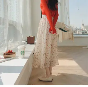 Шифоновые юбки с принтом MI-long Bohe mi an, летние юбки с высокой талией и цветочным принтом, женские юбки макси в стиле бохо, длинные юбки для женщин