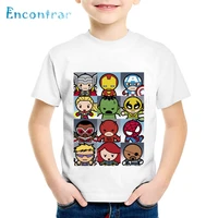 Children Cartoon Print Cute Superhero Grid Funny T-shirts Kids Summer Tees Boys Girls Tops Baby Clothes oHKP2007