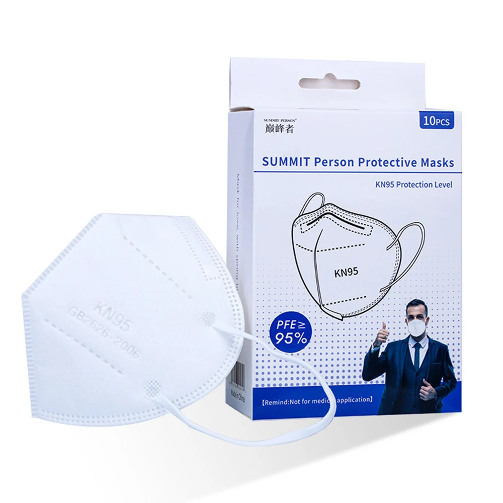 

10 Pcs KN95 Face Masks Dust Respirator KN95 Mouth Masks Adaptable Against Pollution Breathable Mask Filter (not for medical use)