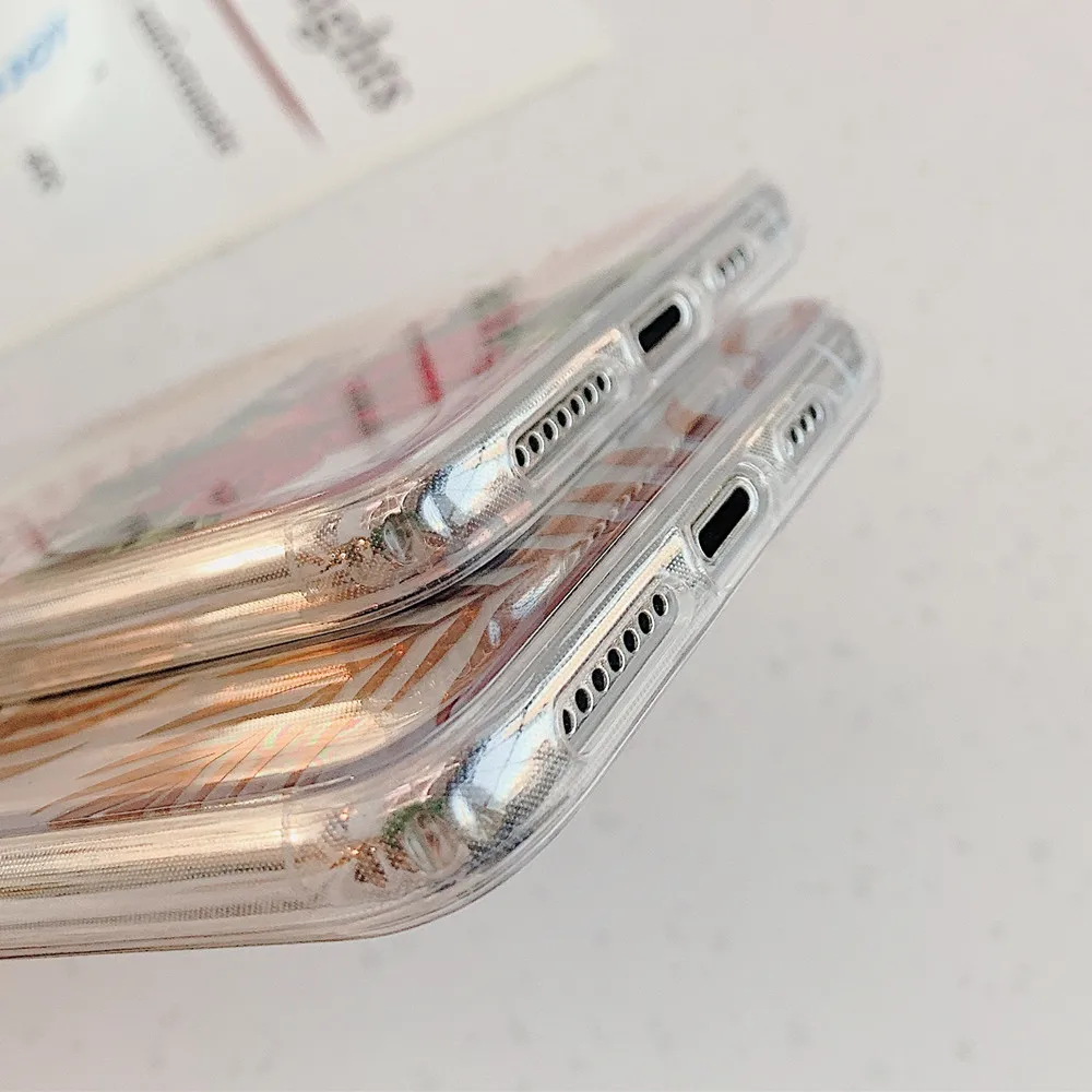 Netarlier Золотой хром Листья красные цветы чехол для телефона iPhone 11Pro Max Xsmax XR 7Plus XS 7 8