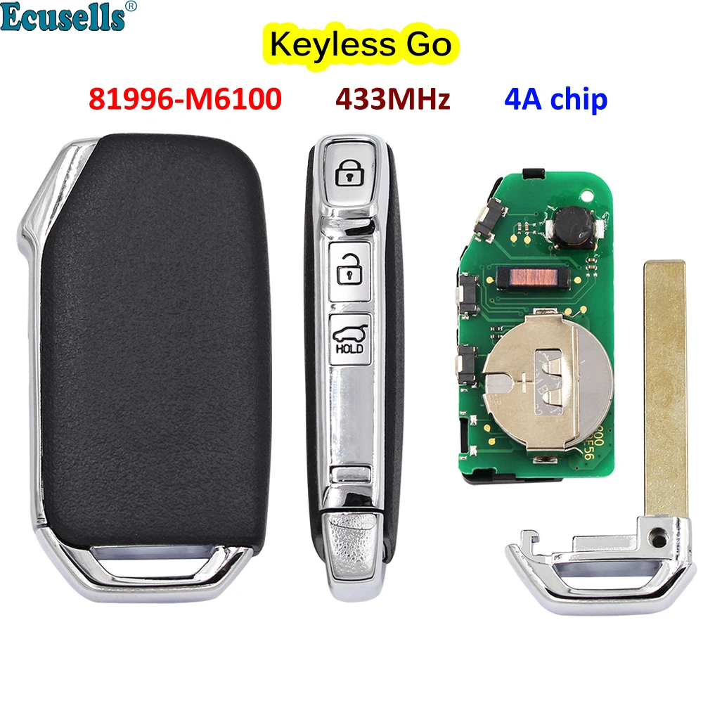 Car Remote Control Key 4A Chip 433MHz For Kia Sportage K5 Forte After 2017 Q2000 Auto Smart Promixity Card  81996-M6100