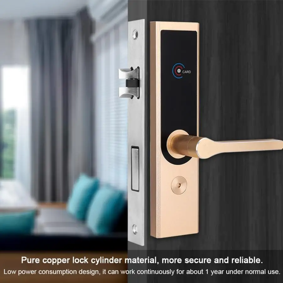 Умный Индукционный электронный дверной замок RFID алюминиевый сплав космического