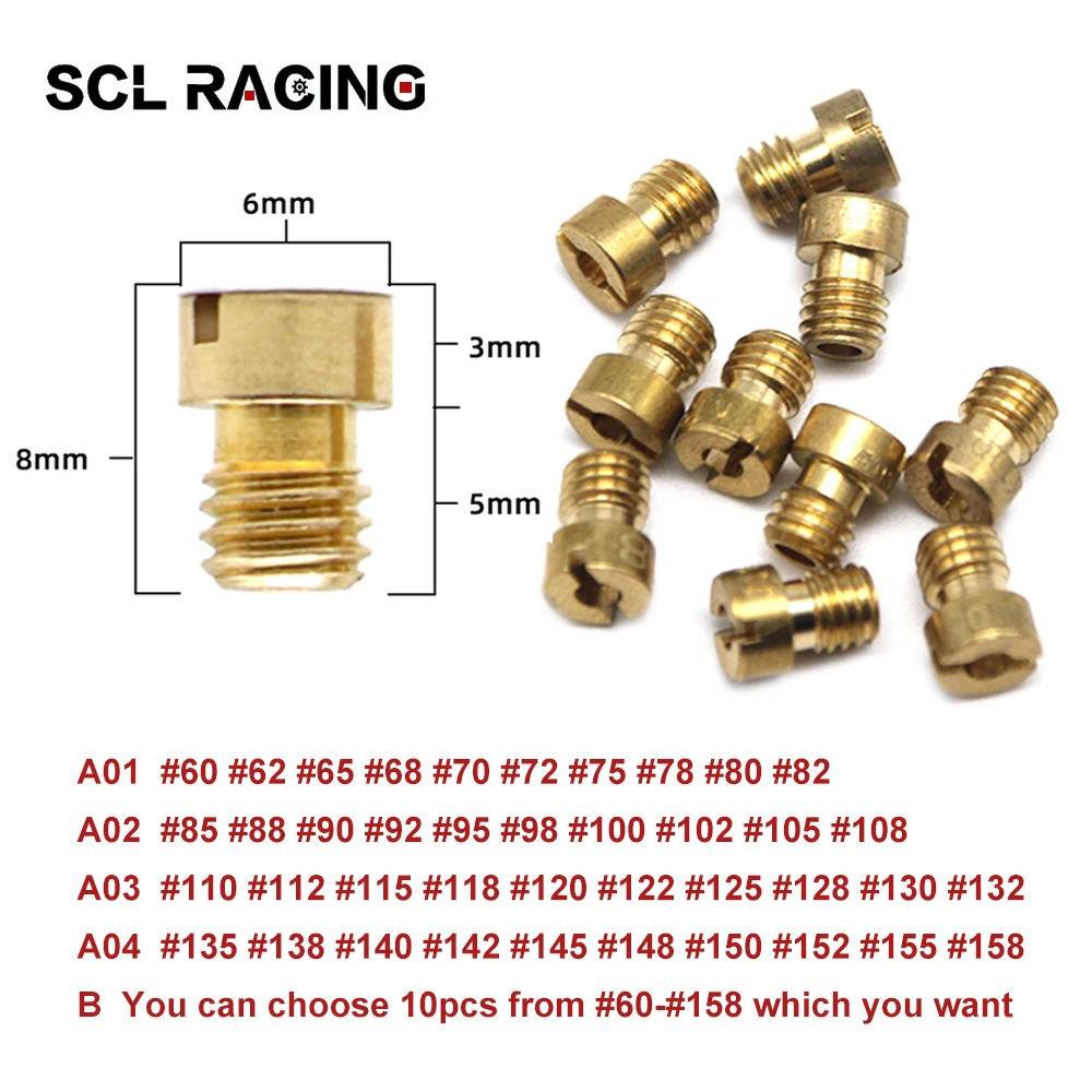Карбюратор мотоциклетный Alconstar 10 шт./компл. основной струйный комплект для Keihin FCR