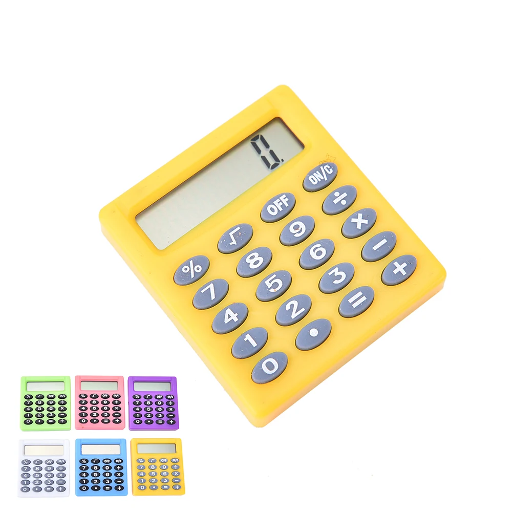 

1Pc Student Cute Portable Soft Keyboard Solar Energy Silicone Mini Calculator Child Gift