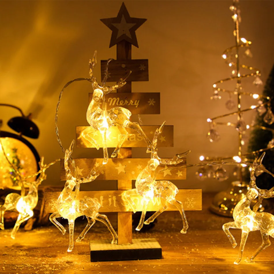 

1.5M/3M LED String Light Christmas Decorating Light String Warm White Deer Hanging Light Creative Night Lamp for Party/Porch