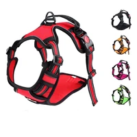 dog harness walking pet harness handle adjustable reflective breathable oxford soft vest for small medium large dogs
