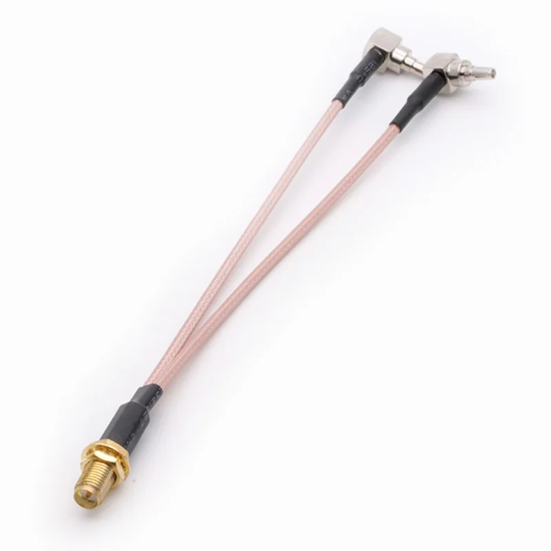 

100PCS RP SMA Female to 2xCRC9 Splitter Combiner Connector Y type RG316 Cable Pigtail 15CM for HUAWEI/ZTE 3G/4G modem antenna