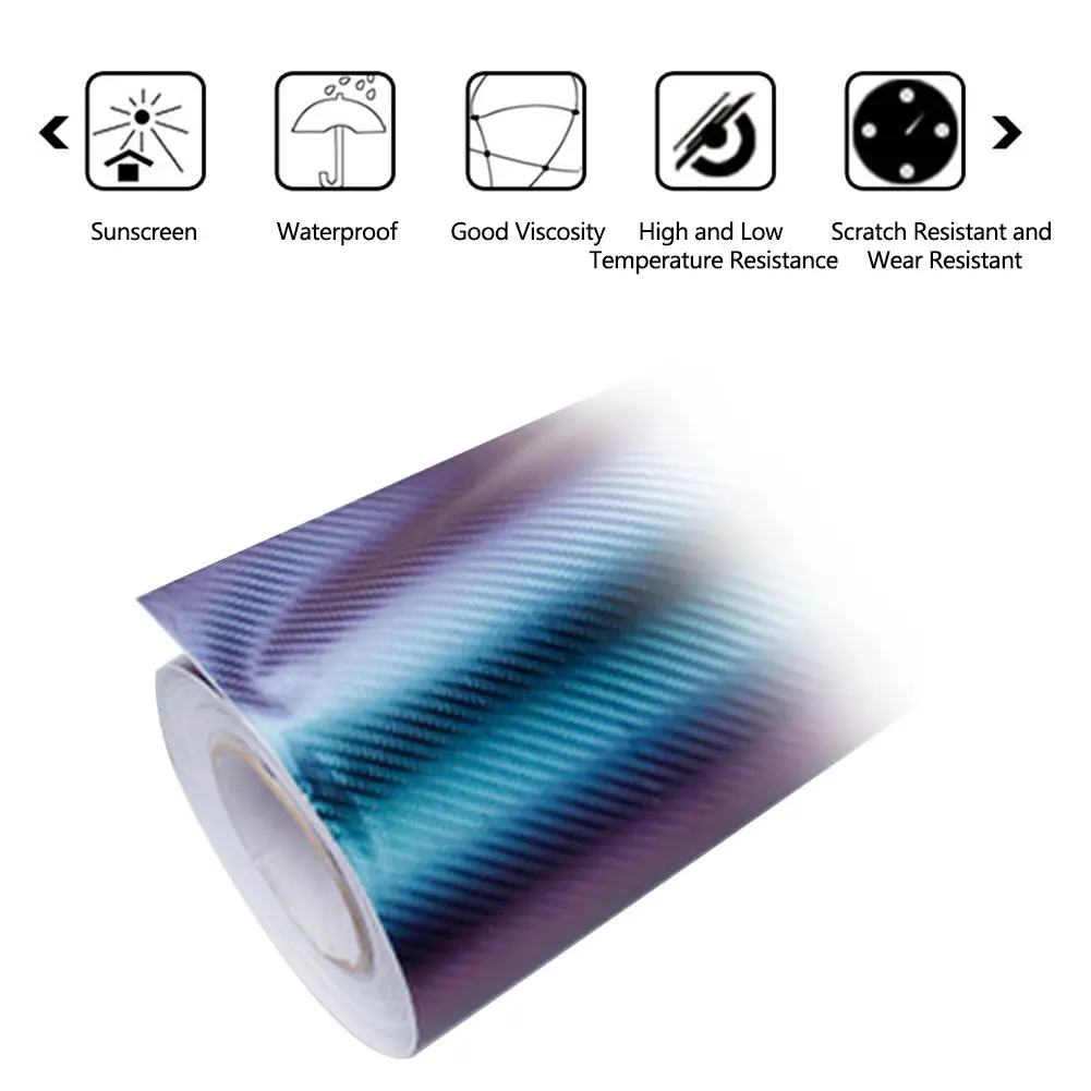 

50cmx150cm Carbon Fiber Wrap Roll Car Sticker Body 3D Two Layer Vinyl Film Automotive Car Colorful Sticker Decration Car Styling