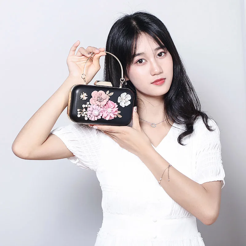 Вечерняя сумочка с цветами и жемчугом женские клатчи кошельки трендовые сумки 2020