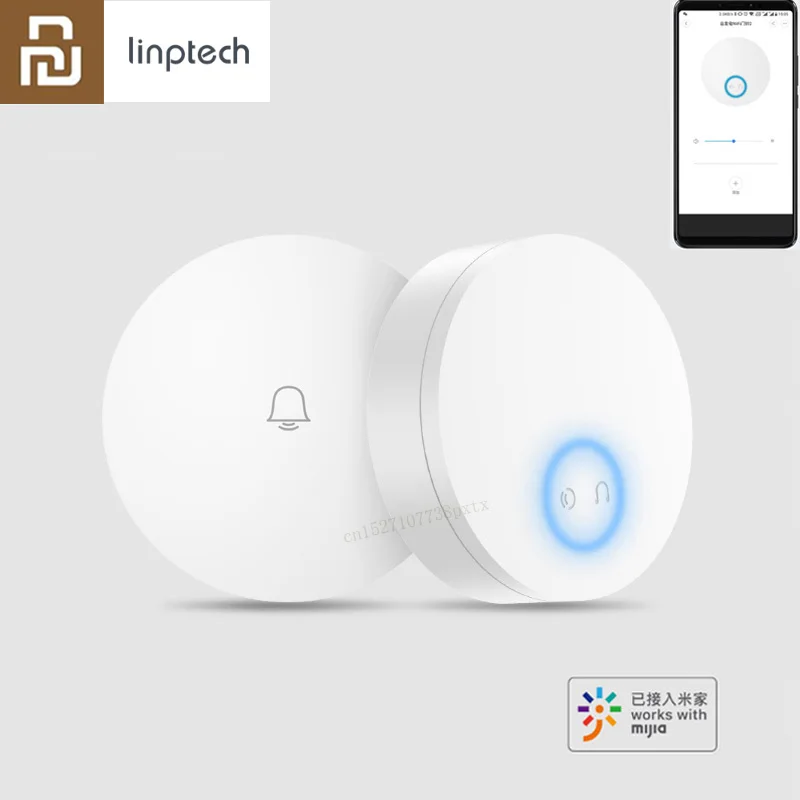 Автономный беспроводной дверной звонок Youpin Linptech без аккумулятора проводки