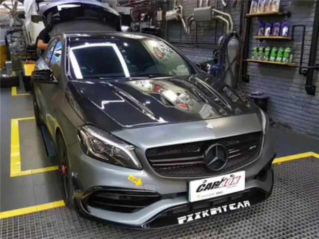 W176 A-Class углеродное волокно передний бампер автомобиля капоты двигателя крышка