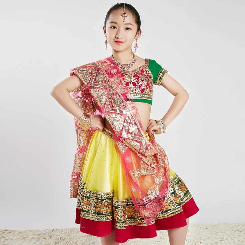 Новинка лета 2021 одежда для выступлений на сцене в Стиле Болливуда девочек