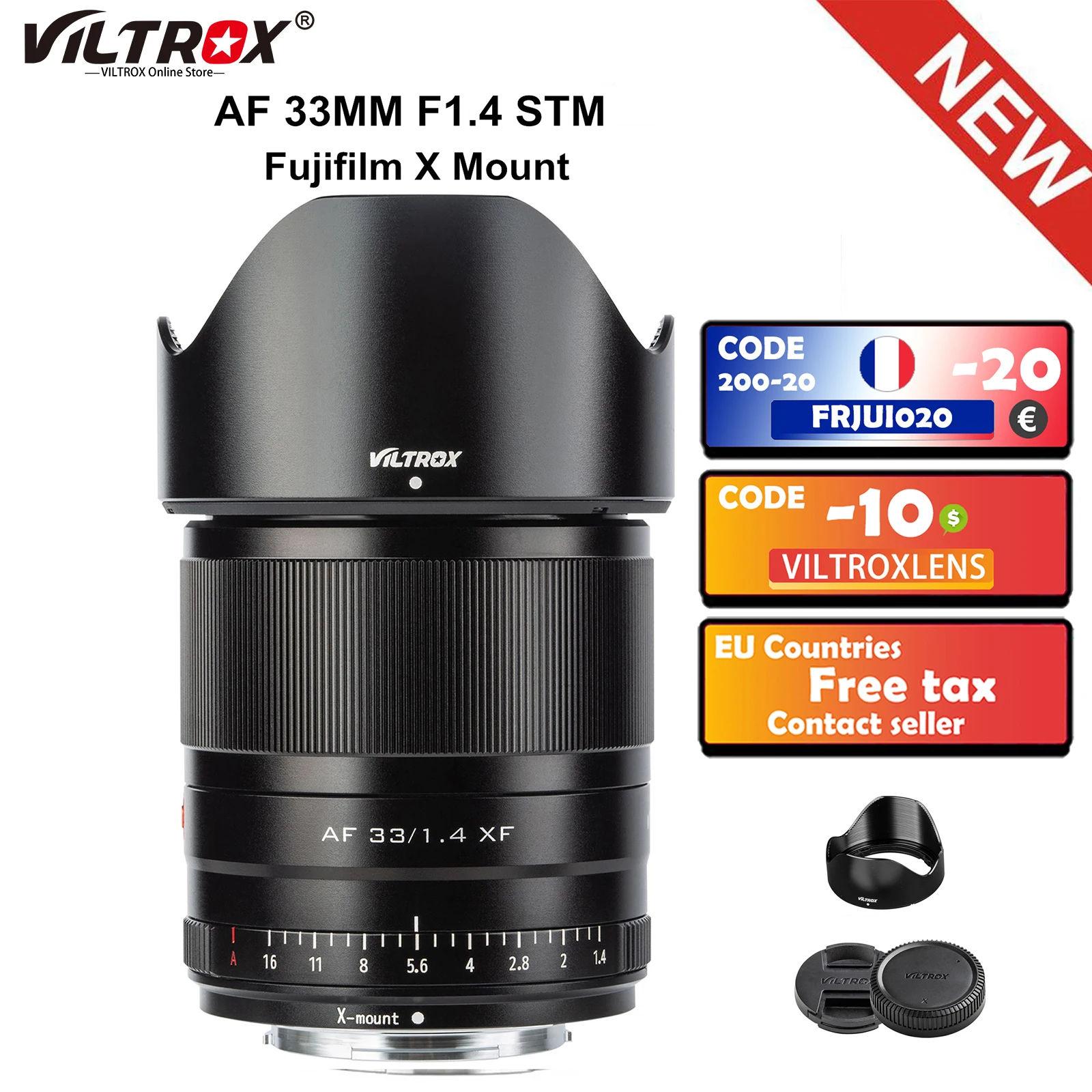 VILTROX 33 мм F1.4 STM объектив для камеры с автофокусом фиксированным фокусом Fuji X