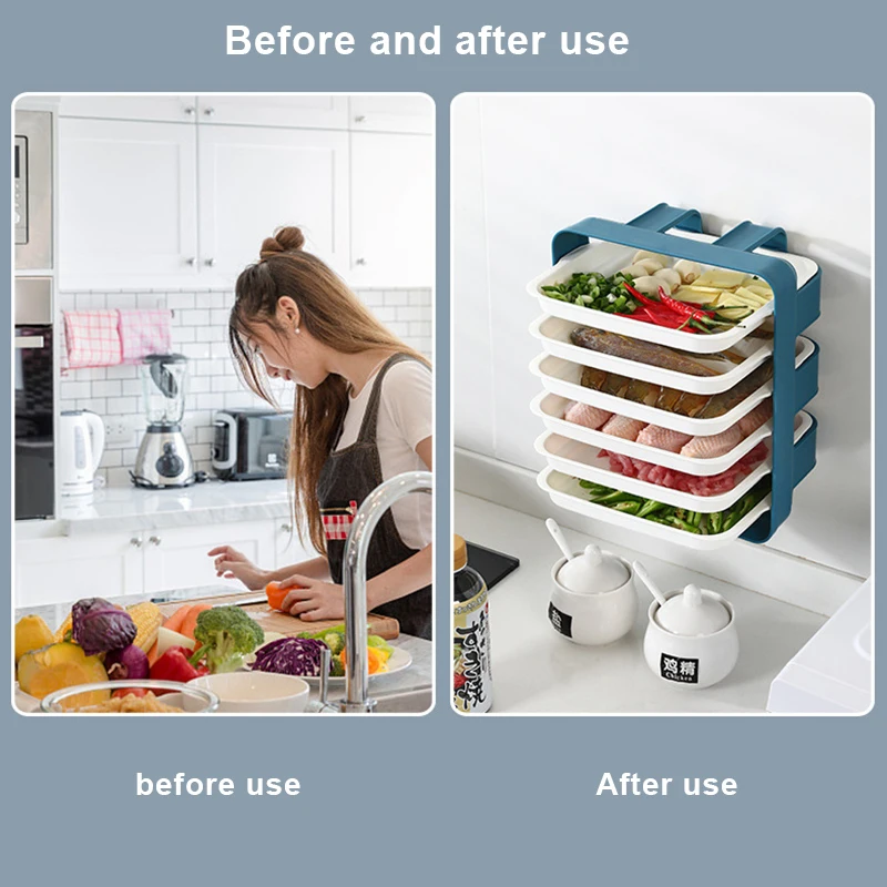 

Multi-Layer Wall Hanging Rack Food Storage Tray For Kitchen Storage Table TY53