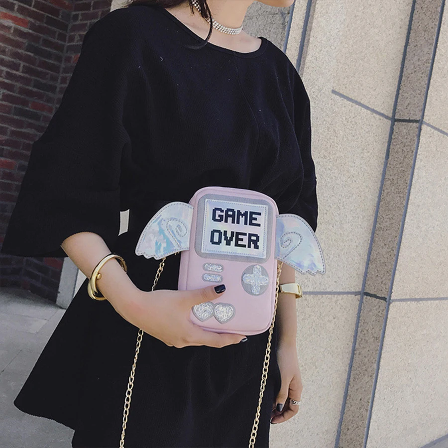 Модная забавная Милая персональная сумка мессенджер с надписью в форме игры