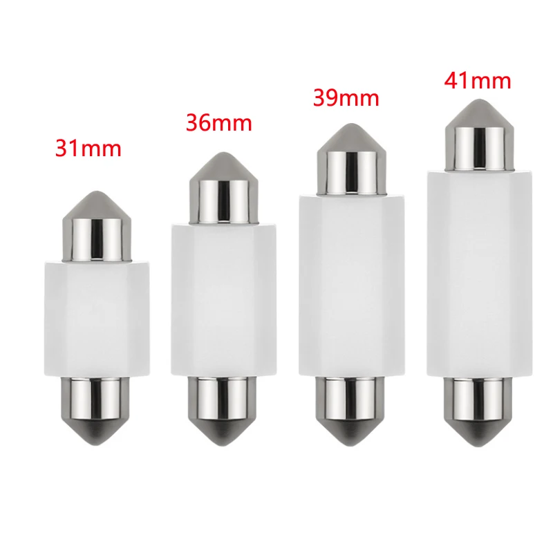 

2 шт. C5W Led 31 мм 36 мм/39 мм/41 мм интерьер автомобиля светильник гирлянда 2SMD 3030 COB лампы для чтения Купол Карта Лампа белый AC/DC 12V-24V