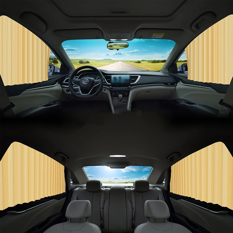 

4pcs/set Car Side Window Sun Shade Universal Auto Magnetic Sunshade Curtain B36B