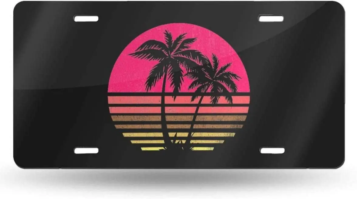 

yunsu Retro Costa Rica Palm Tree License Plate,car Decor Personalise Tag,Novelty Car Front License Plate Metal Aluminum Car