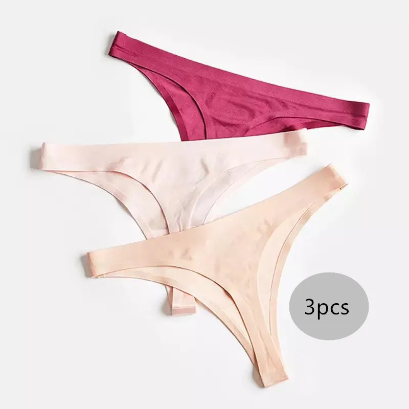 

Сексуальное привлекательное женское Бесшовное нижнее белье, трусики, однотонные удобные дышащие стринги с заниженной талией, женские стри...