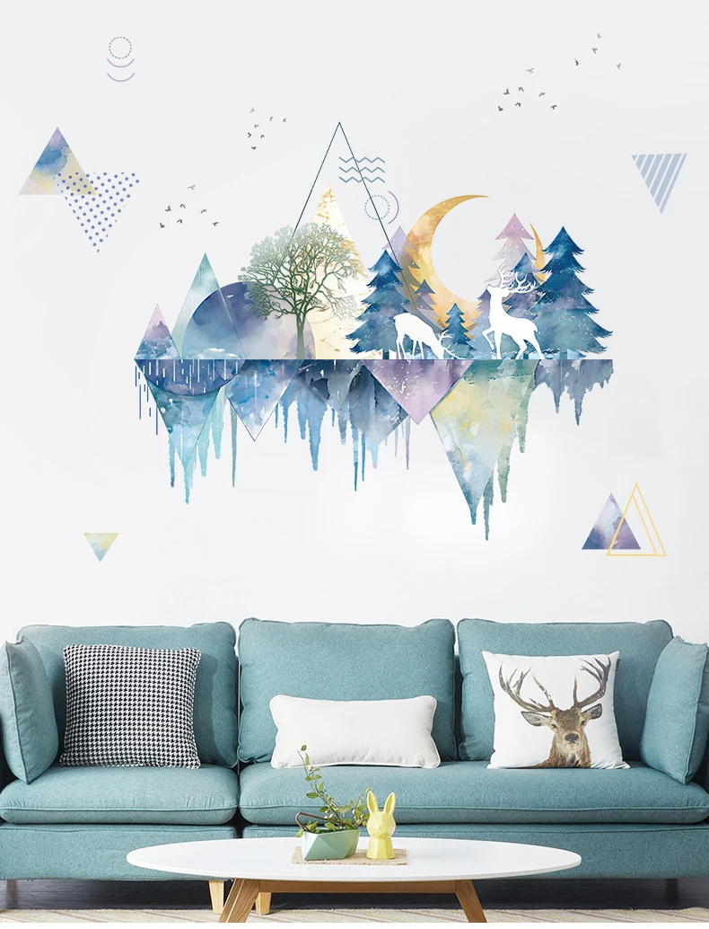 

Living Room Nordic Wall Stickers Personalised Creative Simple Poster Stickers Design Pegatinas De Pared Bedroom Furniture EC50QT