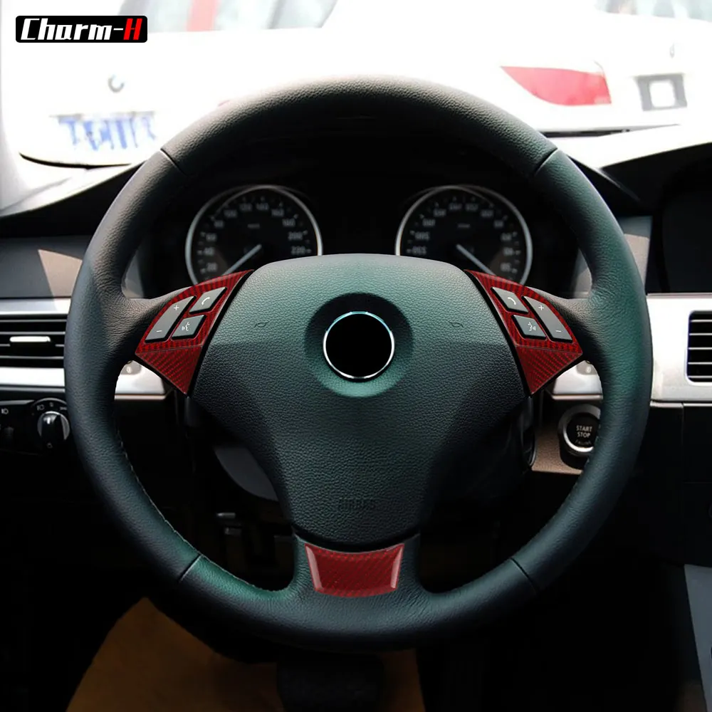 Накладка на рулевое колесо из углеродного волокна для BMW E60 5 Series 2005 2010|Наклейки