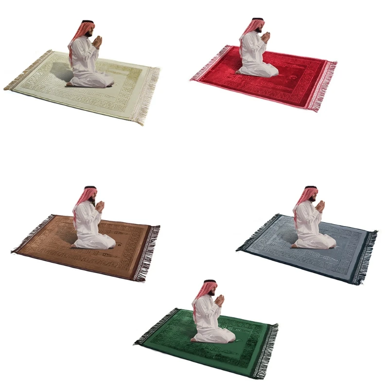 Мусульманский коврик для молитв из плотного бархата и плюша ковер Винтаж