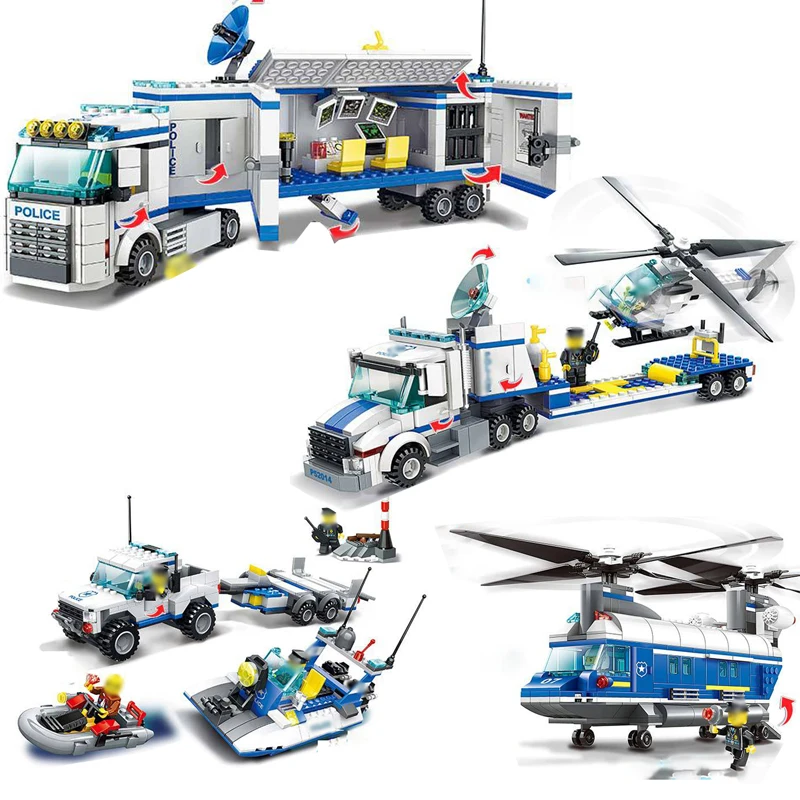 Городской полицейский мобильный командный автомобиль строительный блок