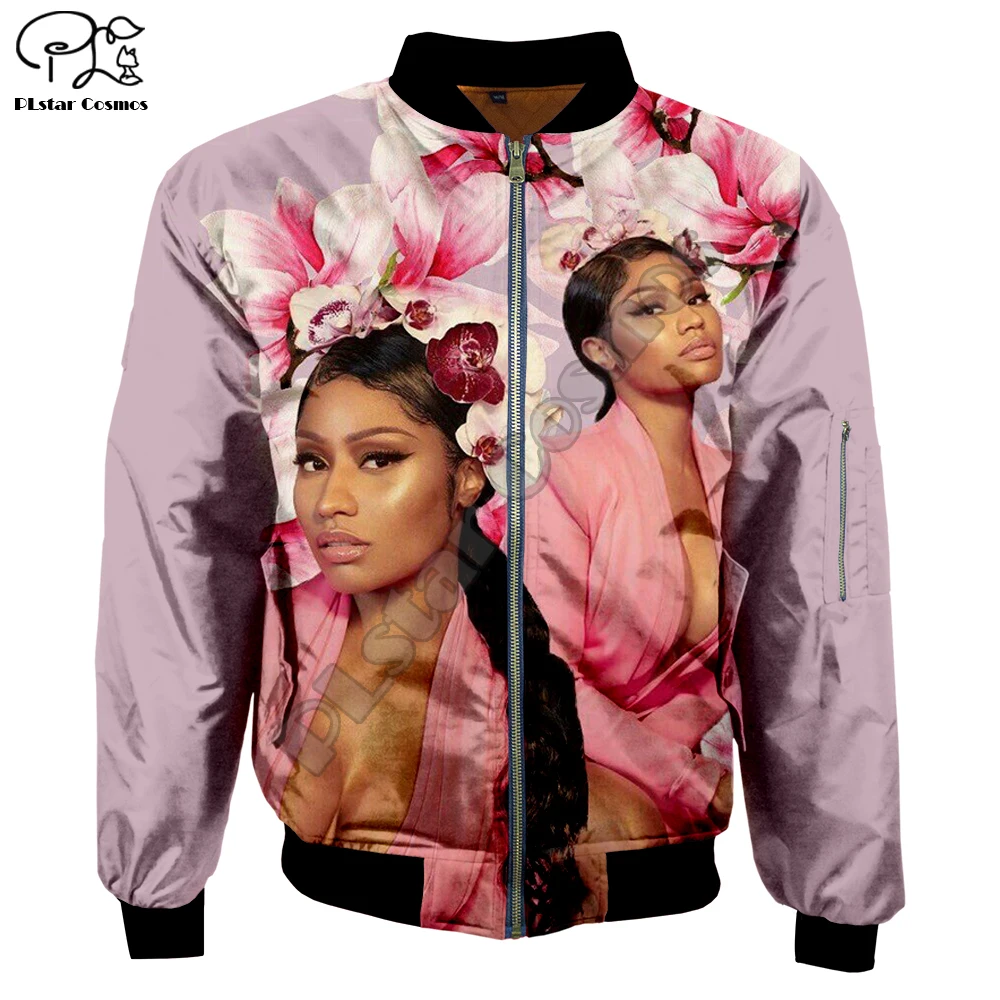 Мужская зимняя куртка-бомбер с 3d принтом Nicki Minaj осенняя куртка на молнии