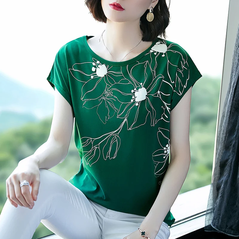 2021 летняя повседневная женская рубашка Новинка Футболки хлопок свободный рукав