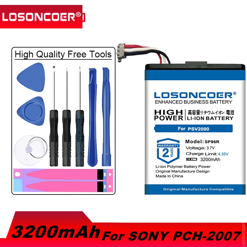 LOSONCOER PSV2000 3200 мАч Новая батарея для SONY PCH 2007 4 451 971 01 SP86R PS Vita Ремонт Замена + номер