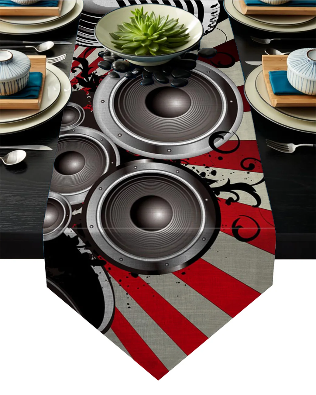 Гитарный микрофон записная книжка в стиле ретро настольная дорожка современная