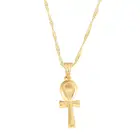 Египетский Анкх крест женское ожерелье с подвеской Золото Цвет египетские иероглифы подвески ювелирные изделия