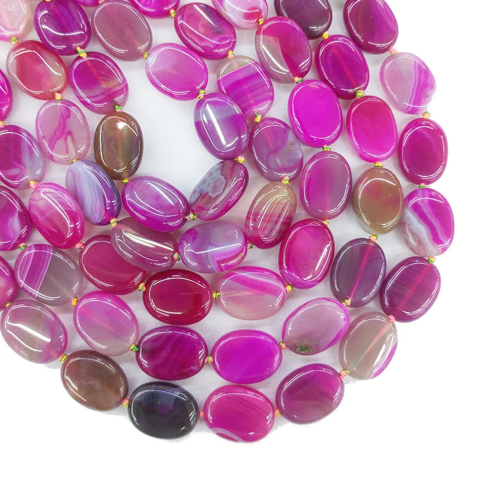 

6x15x20mm Natural Semi-precious Stone Agate Loose Strand Color DIY Bracelet Accessories Rose Red Oval Agate Loose Beads Jewelry