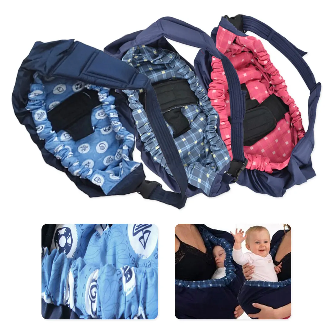 Newborn Baby Carrier Swaddle Sling Infant Nursing Pouch Front Carry Wrap Pure Cotton Breastfeed Feeding Carry Bag