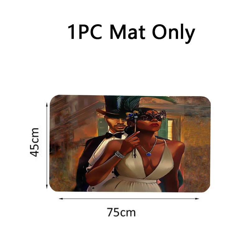 Занавеска для душа в африканском стиле привлекательных мужчин и женщин