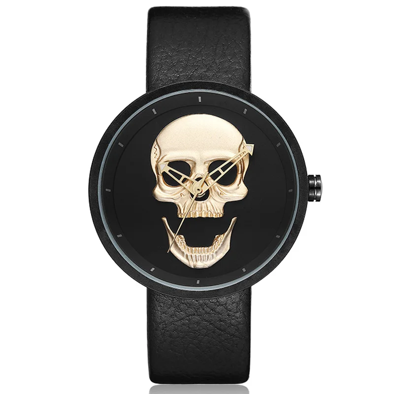 skull watch Женские часы с черепом Мужские кварцевые наручные часы из нержавеющей стали для пары Женские Reloj гравированные Мужские Женские часы Relogio Masculino Мексика - Цвет: skull watch