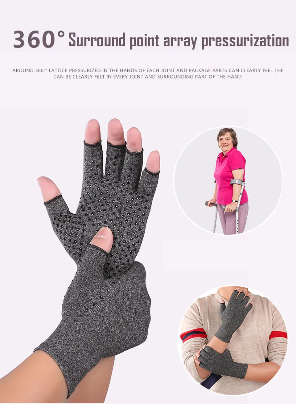 1 Pair Unisex Men Women Anti Arthritis Health Compression Therapy Gloves Rheumatoid Hand Pain Wrist Rest Sport Safety Glove